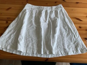 New Fat Face Off White Embroidered Lined Skirt size 12 - Picture 1 of 3
