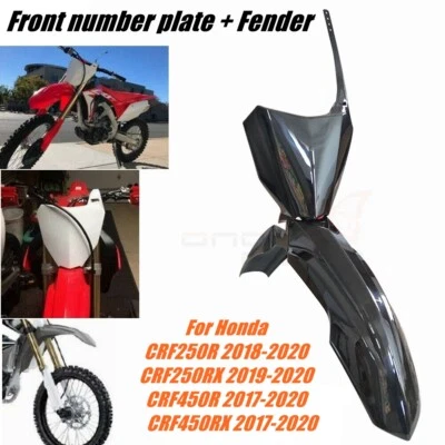 Guardabarros de plástico y matrícula delantera para moto de cross para Honda CRF250R CRF450RX 17-20 Foto 1 de 4