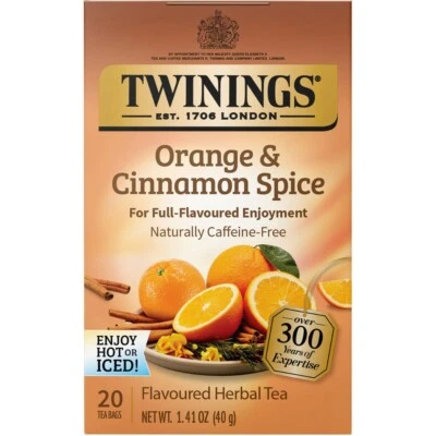 Té de hierbas con especias de naranja y canela Twinings - 20 bolsitas de té Foto 1 de 4