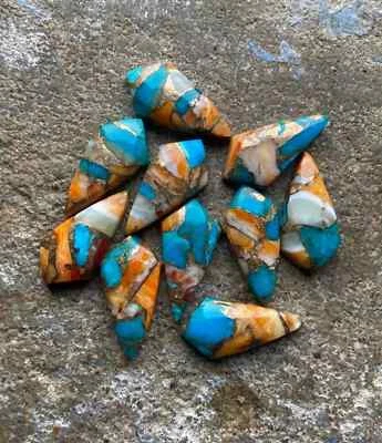 [批发]旋转 OYSTER COPPER TURQUOISE CABOCHON KITE SHAPE LOOSE GEMSTONE — 第 1/3 张图片