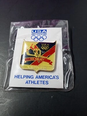 New 1992 Olympics Barcelona Albertville Helping America's Athletes USA Lapel Pin - Image 1 of 3
