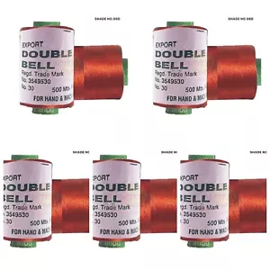 5X Silk Thread Double Bell Maroon Colour 500mtr,Hand & machine embroidery - Picture 1 of 3