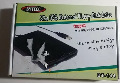 BYTECC BT-144 Slim USB External Floppy Disk Drive 3.5"  -- Plug & Play - Image 1 of 4