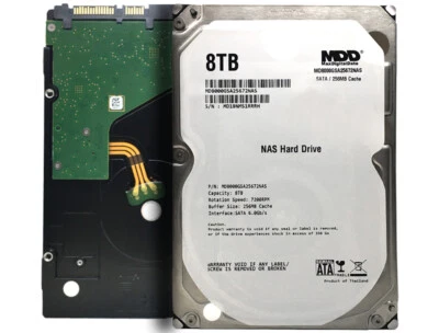 MDD 8TB 7200RPM 256MB Cache SATA 6.0Gb/s 3.5" Hard Drive for NAS Network Storage - Image 1 of 4