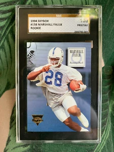 1994 Skybox Football Marshall Faulk ROOKIE RC SGC 100 PRISTINE GOLD POP 1 - Picture 1 of 2