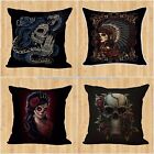 wholesale 4pcs sugar skull Day of the Dead dining chair cushion cover