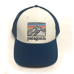 Sombrero de camionero Patagonia para hombre con logotipo de línea Ridge LoPro - blanco con azul lagom - Imagen 1 de 2