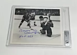 Foto stampa vintage originale firmata Bobby Hull BAS Chicago Blackhawks rara - Foto 1 di 2