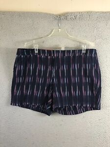 Merona Shorts Womens 16 Blue/Purple Striped Chino 5" Inseam NEW NWT