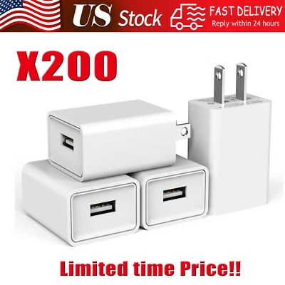 Universal 5V 1A US Plug USB AC Wall Charger Power Adapter For Smart Phone Lot - Image 1 of 4