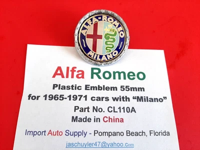 Coches Alfa Romeo "Milano" emblema plástico repuesto 65-71 - con respaldo tachonado Foto 1 de 3