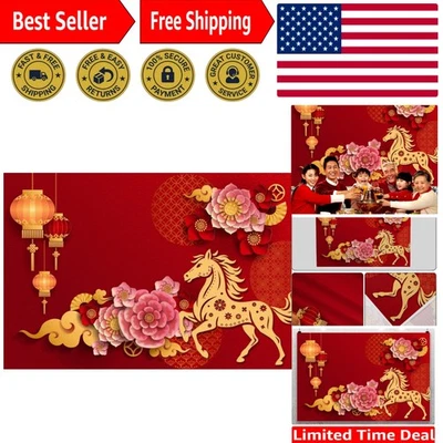 Nuevo telón de fondo chino feliz de 8x6 pies Festival de primavera de China Lunar del Caballo D... Foto 1 de 4