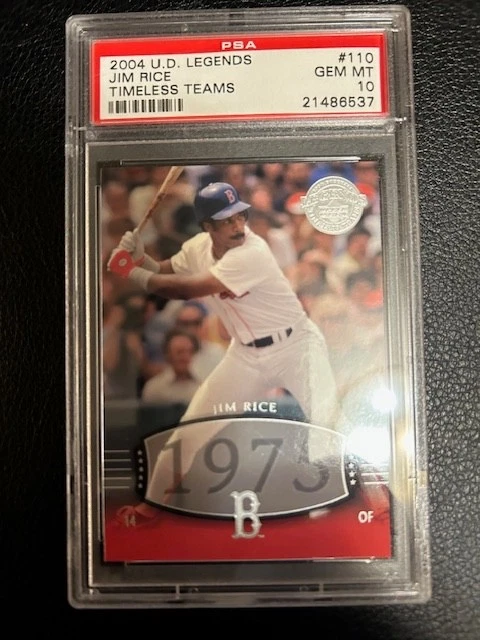 2004 Upper Deck Legends Timeless Teams #110, Jim Rice, Red Sox, PSA 10 Pop 1 - Image 1 of 2
