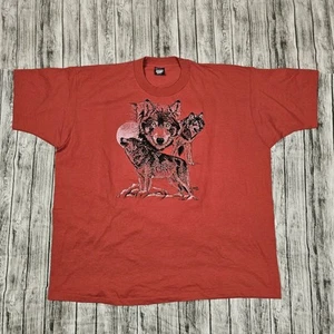 Vintage 1992 Screen Stars Best Single Stitch Nature Wolf Animal Shirt Mens 3XL - Picture 1 of 9