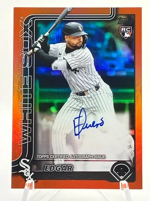 Edgar Quero 2025 Topps Actualización Lámina Naranja/25🔥 Novato Chicago Medias Blancas Foto 1 de 2
