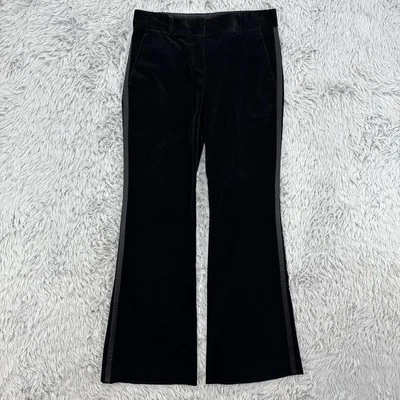 Pantalones de terciopelo Theory para mujer 2 negros acampanados pierna esmoquin estilo caprichoso Foto 1 de 4
