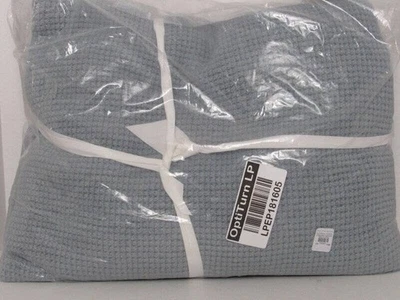 Pottery Barn Renata Soft Waffle Knit Blanket, F/Q 92" x 92" Chambray NWT - Image 1 of 4