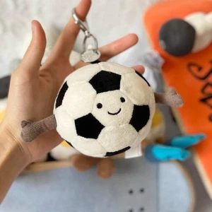 Jellycat Amuseables Soccer Ball Bag Charm Keychain Plush Toy NWT - Picture 1 of 6