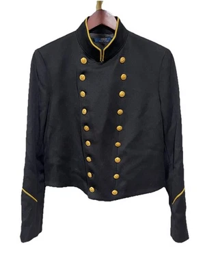 POLO RALPH LAUREN DOUBLE BREASTED MILITARY BLAZER WOOL JACKET BLACK 14 NEW $ 598 - Image 1 of 4