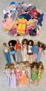 Vintage Barbie Doll Lot 14 With 125 Plus Pieces Of Clothing 1966-1999 - Picture 1 of 21