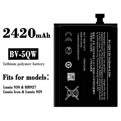BV-5QW New Replacement Battery Li-ion For Nokia Lumia 930 RM927 Internal 2420mAh - Image 1 of 4