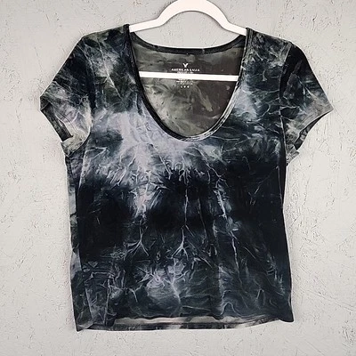 Рубашка женская American Eagle Outfitters большая серая Tye Dye летняя уличная опрятная - Изображение 1 из 4