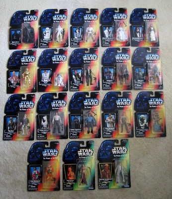  Lote de 18 figuras de acción de colección 1995 Star Wars Power of the Force tarjeta roja Kenner Foto 1 de 4
