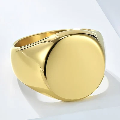 Hombres Mujeres Banda Redonda Sello Anillo Simple Liso Boda Declaración Pinky Fiesta  Foto 1 de 4