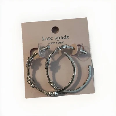 Nuevo con etiquetas Pendientes Kate Spade Aros Brillante Gardenia Flor Estrás Foto 1 de 4