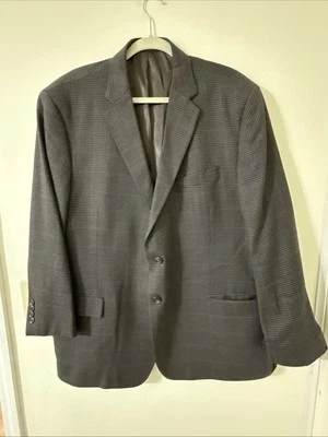 Joseph & Feiss Wool Sport Coat 46 Regular Checkered Multicolor Brown Black Blue - Image 1 of 4