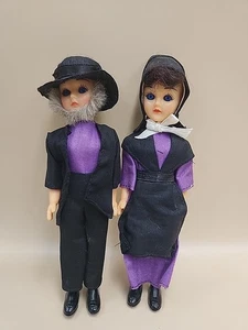 Coppia di bambole vintage famiglia Amish - Lancaster Pennsylvania - Foto 1 di 6