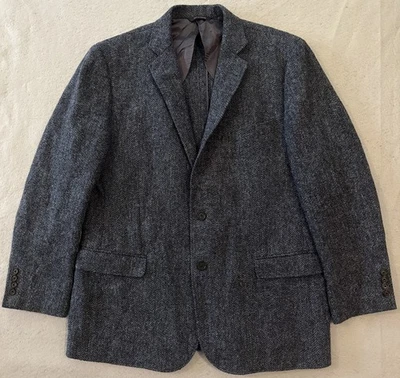 Brooks Brothers 1818 Fitzgerald Harris Tweed Blazer Men Size 45R Gray - Image 1 of 4