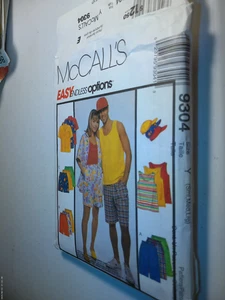 McCall's Easy 9304 Misses' Mens' Shirt Tank Top Shorts size sm-lrg - Picture 1 of 1