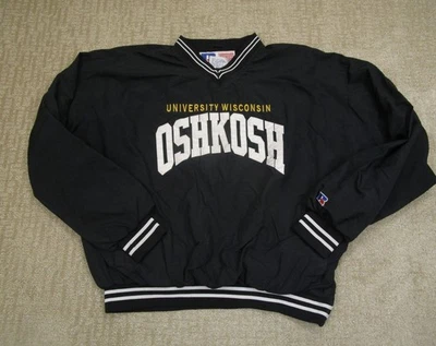 Chaqueta cortavientos universitaria de colección University of Wisconsin Oshkosh para hombre XL negra NCAA Foto 1 de 4