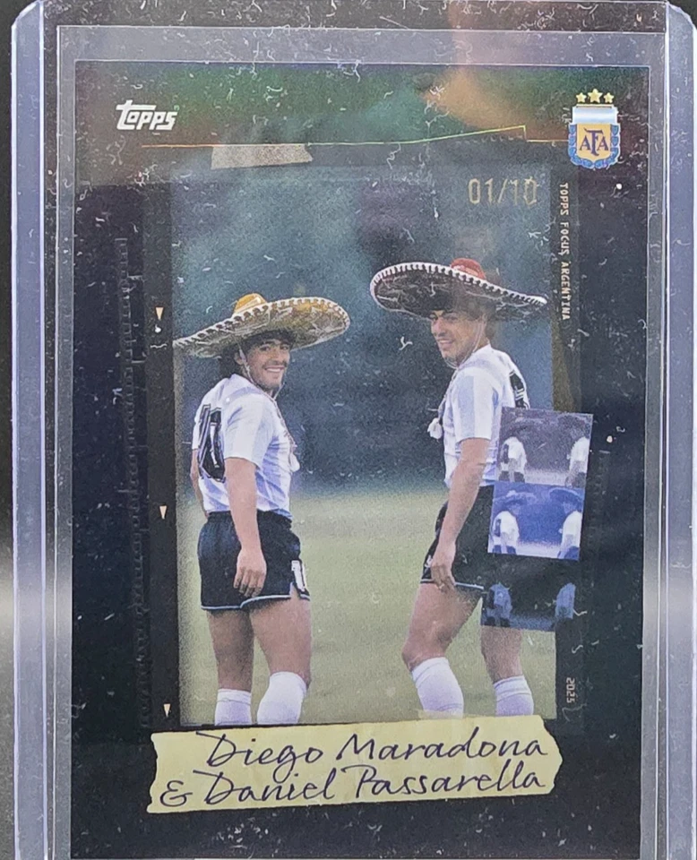 Diego Maradona & Daniel Passarella 2025 Topps Focus Argentina Black #1/10 RARE - Image 1 of 1