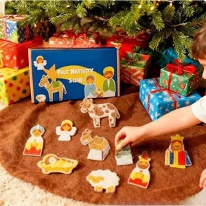 Kit artisanal de crèche en feutre à faire soi-même pour enfants ensemble d'or - Picture 1 of 7
