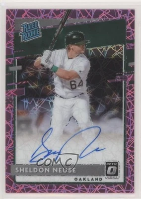 2020 Panini Donruss Optic Pink Velocity Prizm Sheldon Neuse #RRS-SN Auto RC - Image 1 of 2