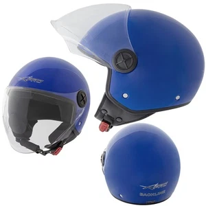 Motorcycle Quad Open Face Jet Helmet Apparel Scooter A-pro Blue - Picture 1 of 12