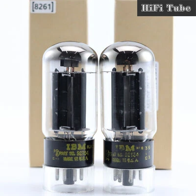 IBM 6L6GB 5881 EL34 KT66 6P3P EE. UU. Par de TUBOS Anillo Getter Tapa Plateada Foto 1 de 4