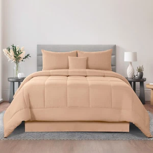 5 Piece Comforter Set Duvet Insert Ultra Soft Microfiber Reversible Comforters - Picture 1 of 96
