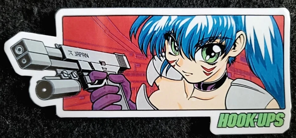 HOOK-UPS HOOK UPS STICKER VINTAGE STYLE "ROBO COP" 5 X 2 1/4" GLOSSY