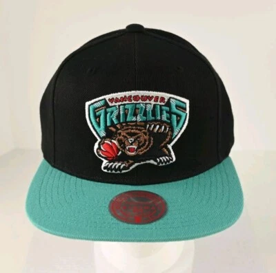 Gorra Vancouver Grizzlies MITCHELL & NESS NBA Snapback negra y verde azulada-NUEVA CON ETIQUETAS Foto 1 de 4
