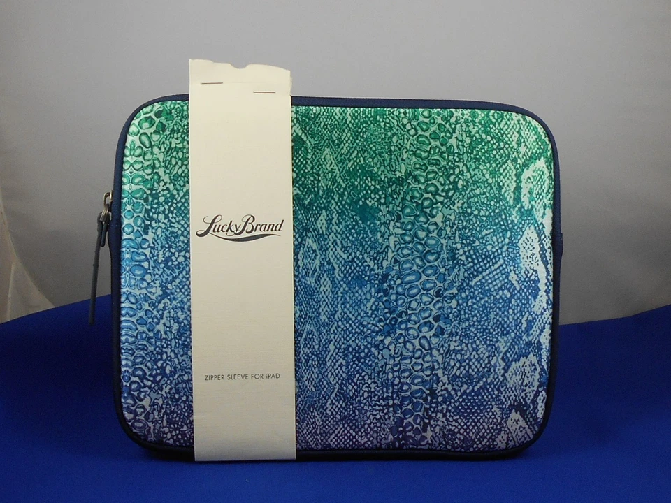 Lucky Brand Blue Green Ombre' Snake Print Neoprene Zip Sleeve Tablet Case - Image 1 of 2