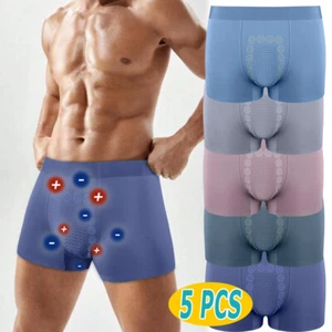 5 PIEZAS Calzoncillos de Terapia de Turmalina Energía Magnética Hombres Ropa Interior Calzoncillos Boxer EE. UU. - Imagen 1 de 14