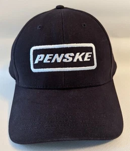 PENSKE Navy Blue / Black Baseball Hat Cap Adjustable Hook & Loop 100% Cotton - Picture 1 of 8