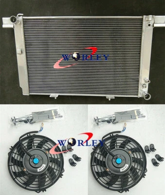 Radiador de alumínio +2*ventiladores para Mercedes Benz SL500/AMG 55/60 R129 500 SL AT 89-02 - Imagem 1 de 4