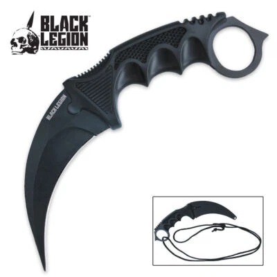 Black Legion Discrete Neck Karambit (BV311). With Lanyard & Sheath Free Shipping - Image 1 of 4