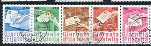 2014 italia repubblica Giornata della Filatelia Striscia usata - Imagen 1 de 1