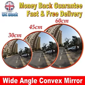 Safety Mirror 30/45/60cm Convex Mirror Traffic Mirror Safety Mirror for Driveway - Picture 1 of 24