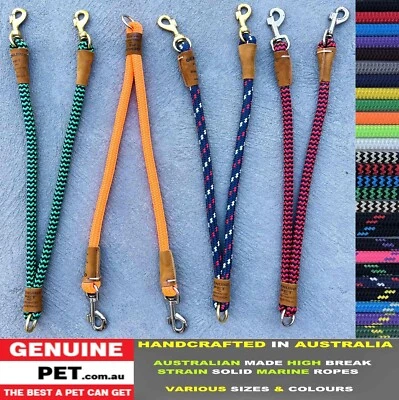 Double Lead Dog Coupler Two Way Lead Solid Rope Heavy Duty AUSTRALIAN HANDMADE  - image 1 of 4